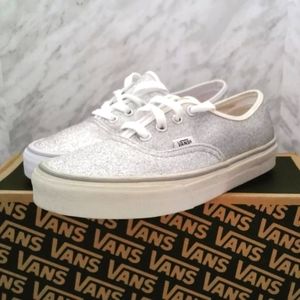 Brand new Vans Off The Wall Womens Sz 7.5 Shoes Silver Glitter Bling Skate shoes